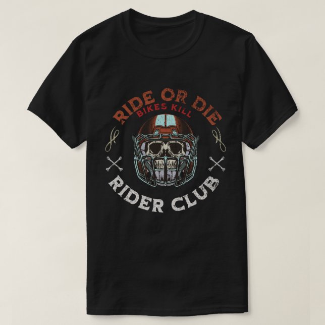 Camiseta ride or die rider club  design  (Diseño del anverso)