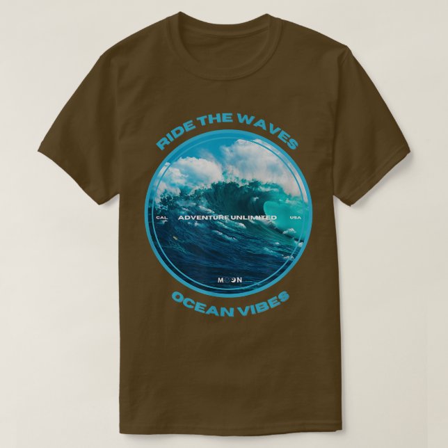 Camiseta RIDE THE WAVES Ocean vibes aventura Serfing  (Diseño del anverso)