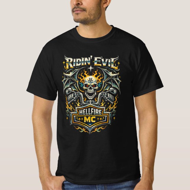 Camiseta Ridin Evil – Hellfire MC (Anverso)