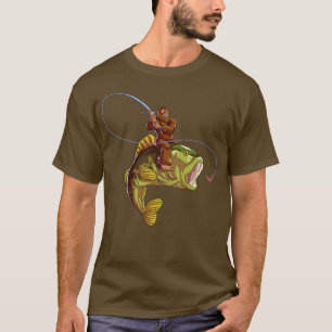 Camiseta Riding Bass Funny Fishing Outr Gift
