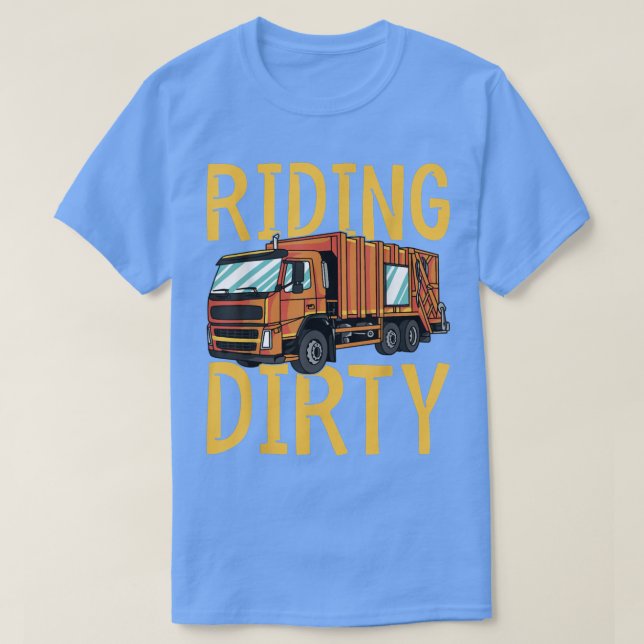 Camiseta Riding Dirty - Trash Garbage Kids City Trash Truck (Diseño del anverso)