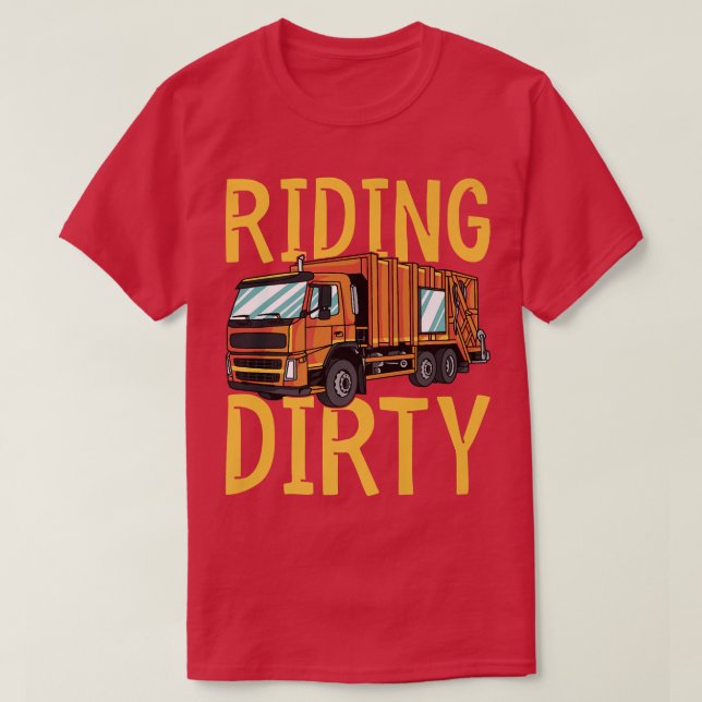 Camiseta Riding Dirty - Trash Garbage Kids City Trash Truck (Diseño del anverso)