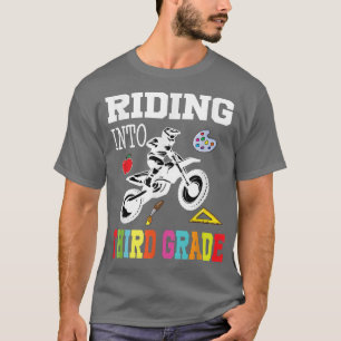 Camiseta Riding Into 3rd Grade Bike Biker Back To School Bo
