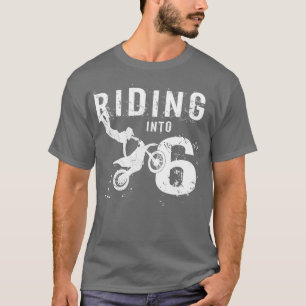 Camiseta Riding Into 6 Years Old 6th Birthday Boy Dirt