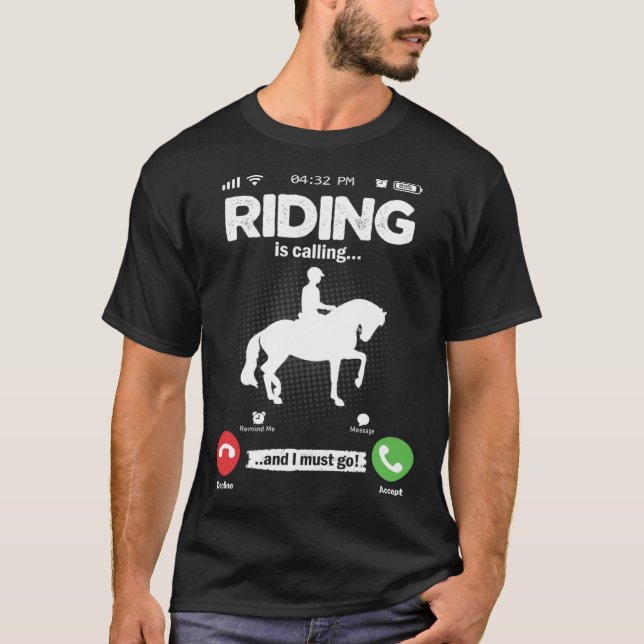 Camiseta Riding Is Calling I Must Go Horses Girls Hobby Rid (Anverso)