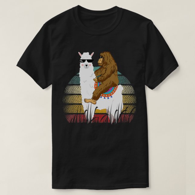 Camiseta Riding Llama Retro (Diseño del anverso)