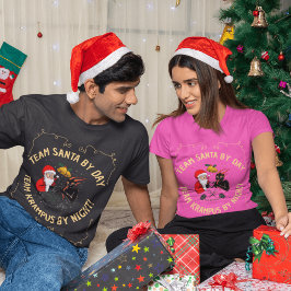 Camiseta Ríe alto con los Navidades de Santa y Krampus