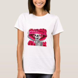 Camiseta Ríe mujer esqueleto en Red Bonnet