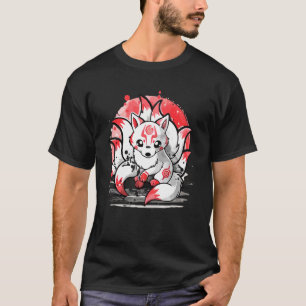 Camiseta Ríe Nueve Velas Kitsune Niñas Fox Japonesas Adoles