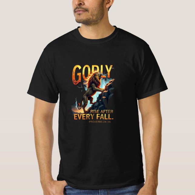 Camiseta Riega Dios - Roca de escalada de leones (Proverbio (Anverso)