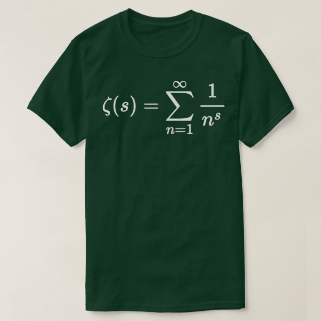 Camiseta riemann zeta function dark version  (Diseño del anverso)