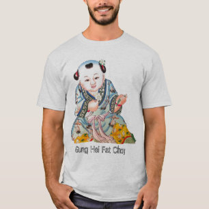 Camiseta Riéndose de la buena suerte del Buda Año Nuevo Chi