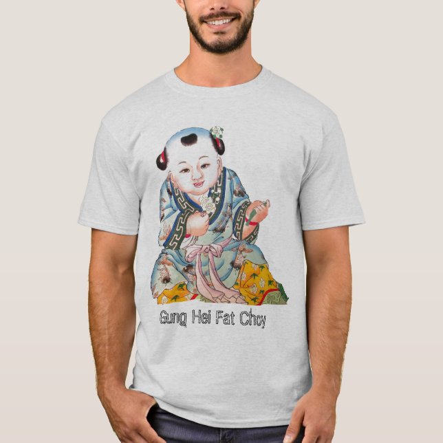 Camiseta Riéndose de la buena suerte del Buda Año Nuevo Chi (Anverso)