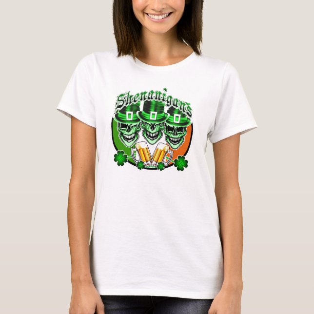 Camiseta Riéndose de los cráneos de Leprechaun irlandeses:  (Anverso)