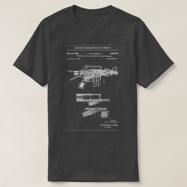 Camiseta Rifle automático Colt de patentes de EE.UU. (Diseño del anverso)