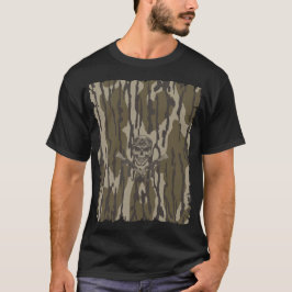 Camiseta Rifle clásico y cráneo de Bottomland Camo Vintage