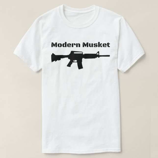 Camiseta Rifle negro moderno Molon Labe del mosquete AR15 (Diseño del anverso)