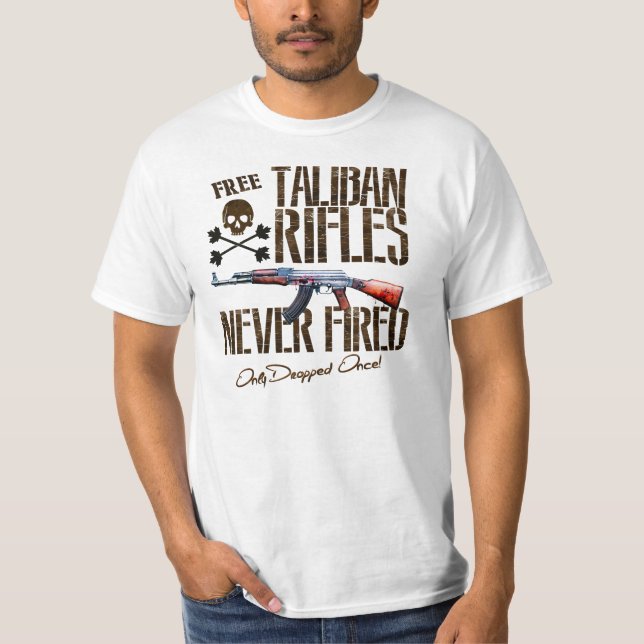 Camiseta ¡Rifles libres - nunca encendidos, caído solamente (Anverso)