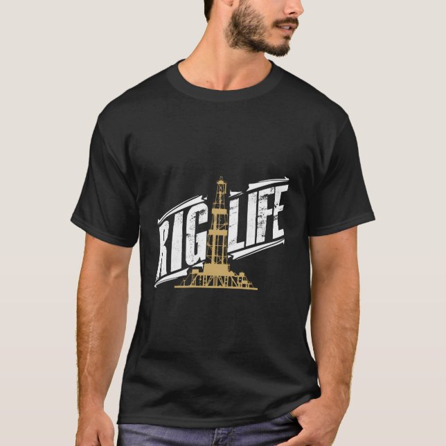 Camiseta Rig Life Roughneck Oilfield For Rig Hands (Anverso)