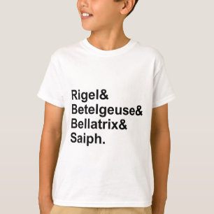 Camiseta Rigel Betelgeuse Bellatrix Saiph   Estrellas de Or