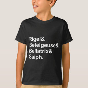 Camiseta Rigel Betelgeuse Bellatrix Saiph   Estrellas de Or