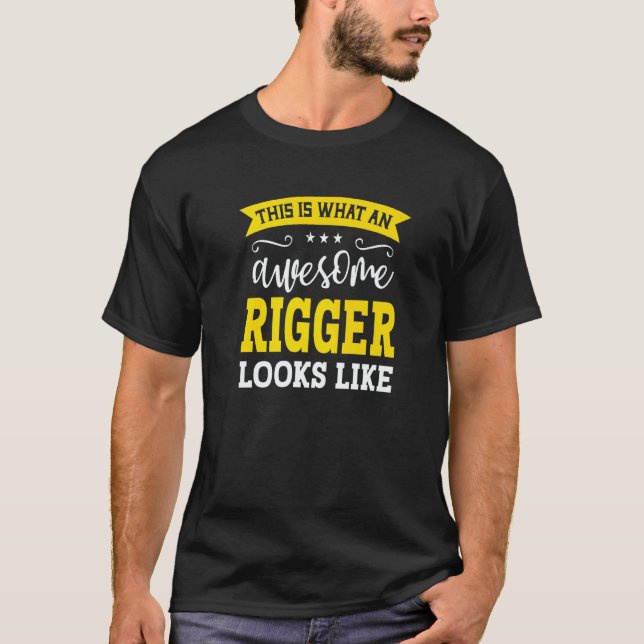 Camiseta Rigger  Job Title Awesome Rigger (Anverso)