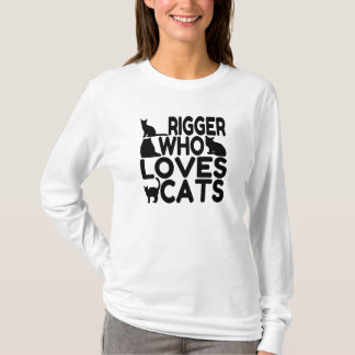 Camiseta Rigger que ama a los gatos