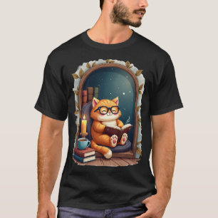 Camiseta Rincón de lectura de gato de Dark Academia Libros