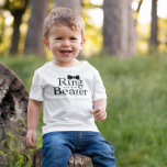 Camiseta Ring Bearer Bow Tie Boda<br><div class="desc">corbata de arco negro con la redacción del portador de anillo y la personalización del nombre</div>