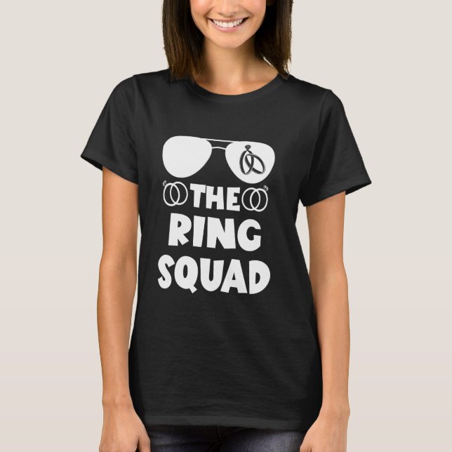 Camiseta Ring Bearer Squad Sunglass Wedding Party Security (Anverso)