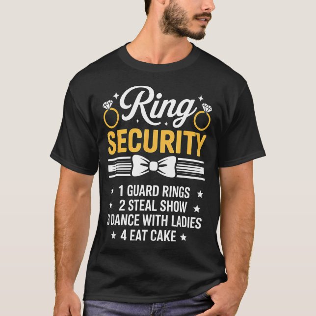 Camiseta Ring Security Wedding Party Funny Ring Bearer  (Anverso)