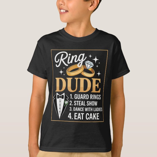 Camiseta Ring Security Wedding Party Funny Ring Bearer  (Anverso)