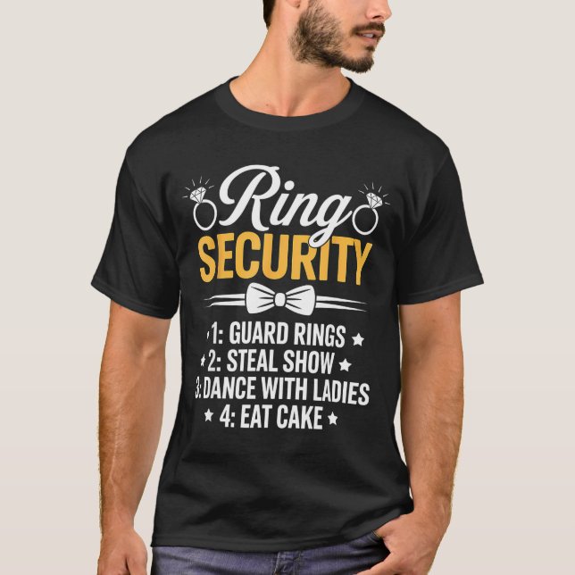 Camiseta Ring Security Wedding Party Funny Ring Bearer  (Anverso)