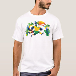 Camiseta Ringer con Mascota de Fútbol Toucan Tropi