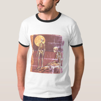 Camiseta Ringer de escena onlit de esqueleto vintage