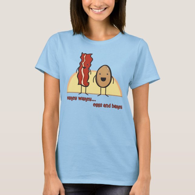 Camiseta Ringer de huevos y Chicas de tocino (Anverso)