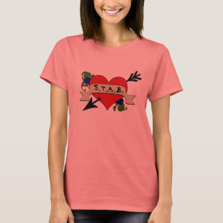 Camiseta Ringer de las damas STAB de corazón