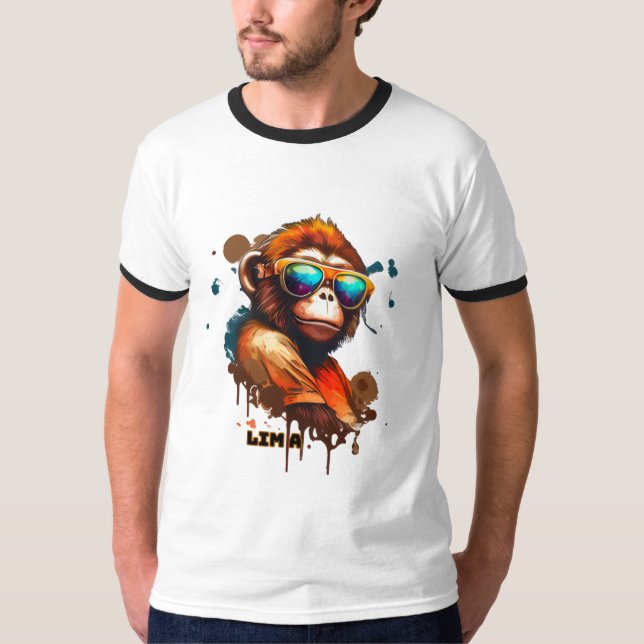 Camiseta Ringer "LIMA Edición" -Diseño Gráfico (Anverso)