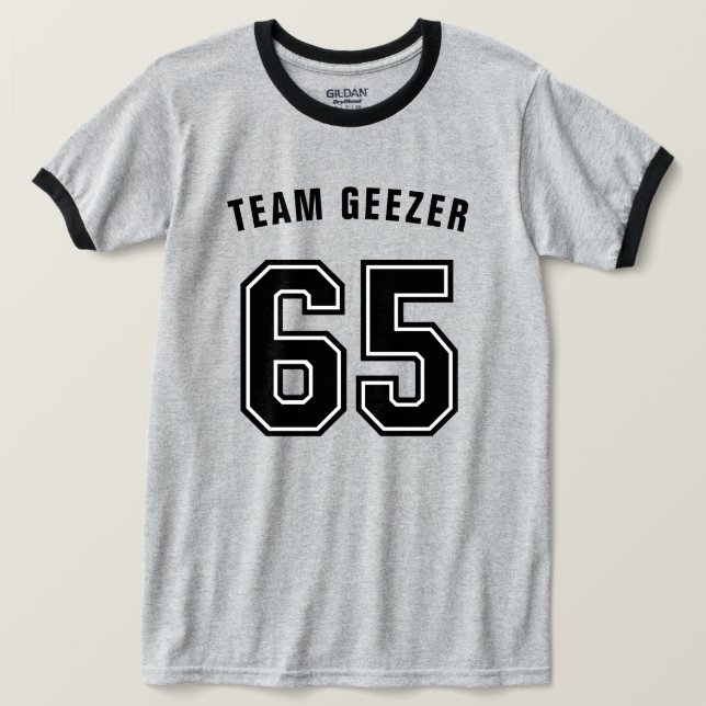 Camiseta Ringer número 65 a 2 lados (Anverso del diseño)