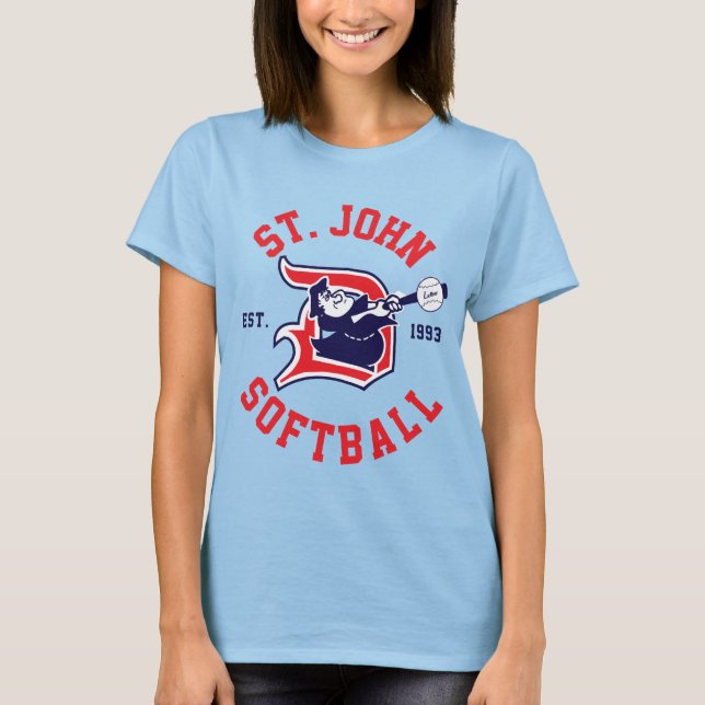 Camiseta Ringer roja de St. John - femenina (Anverso)