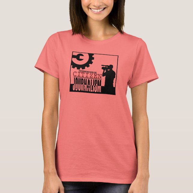 Camiseta Ringer Tee de "Periodismo ciudadano" para mujeres (Anverso)