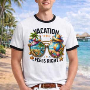 Camiseta Ringer Vacation Feels Right USA