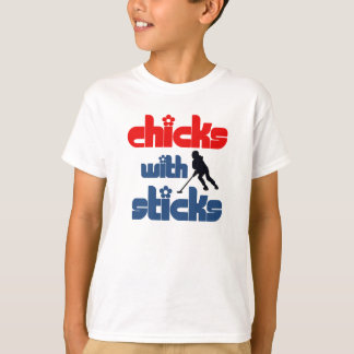 Camiseta Ringette "polluelos con los palillos" embroma/la