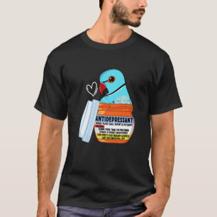 Camiseta Ringneck azul indio cutáneo de loro antidepresivo