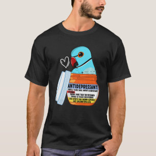 Camiseta Ringneck azul indio cutáneo de loro antidepresivo
