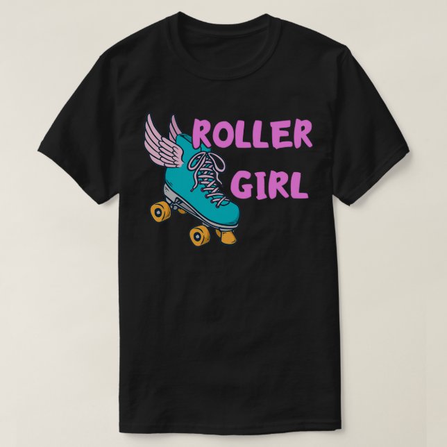 Camiseta Rink de patinaje sobre patinaje Chica 70s 80s Rol (Diseño del anverso)