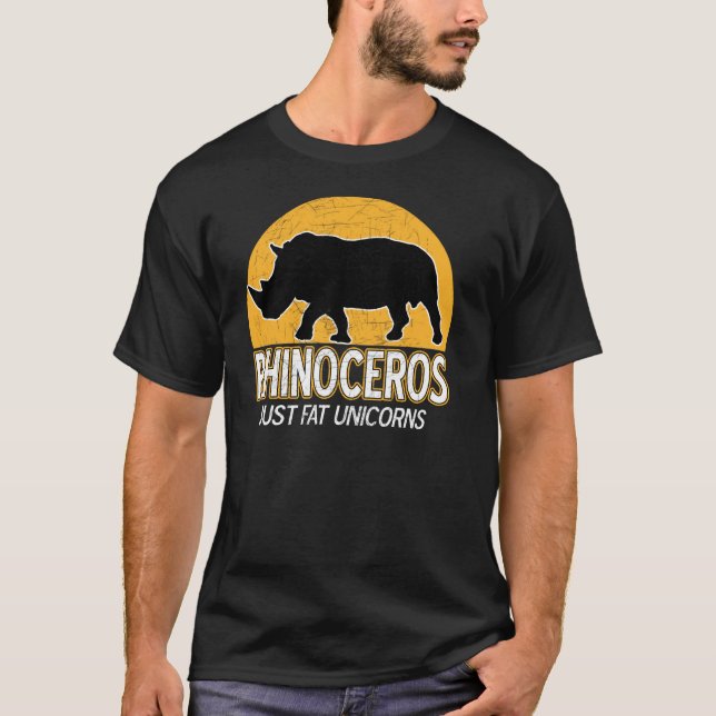 Camiseta Rinoceronte - apenas unicornios gordos (Anverso)