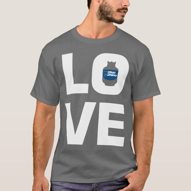 Camiseta Rinoceronte azul "amor" masculino (Anverso)