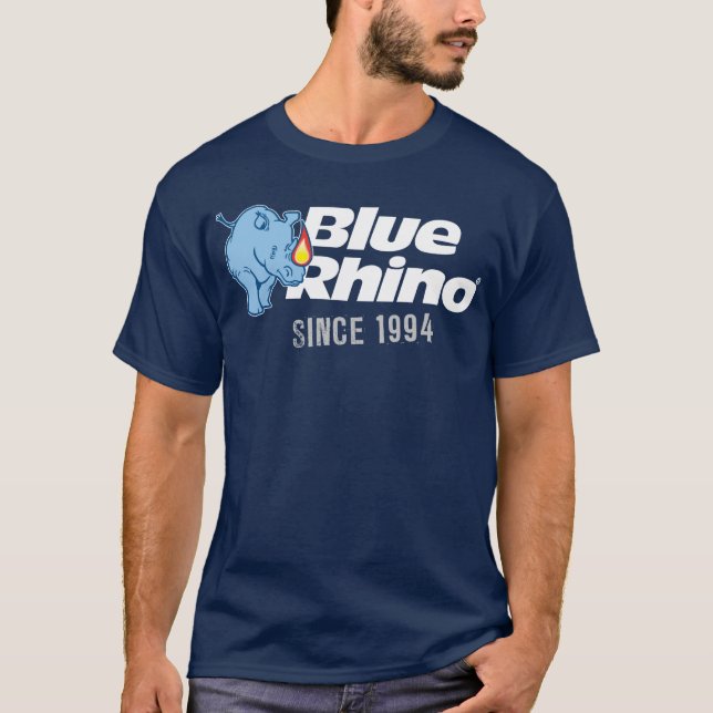 Camiseta Rinoceronte azul "Desde 1994" Hombres oscuros (Anverso)