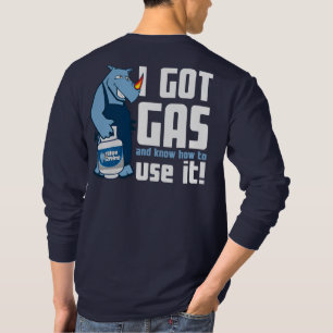 Camiseta Rinoceronte azul "Tengo gas" Manga larga masculina